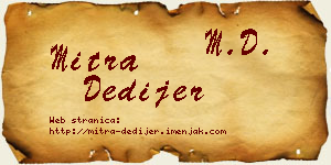 Mitra Dedijer vizit kartica